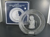 vintage crystal glass Goebel Praying Girl plate 1978